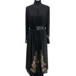 Black with Golden Borkha Abaya For Women