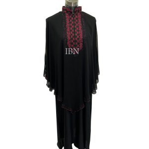 Black with Pink Borkha For Women