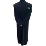 Long Sleeve Solid Black Thobe Front Bottom