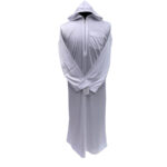 Long Sleeve White Thobe Front Zipper Hoodi