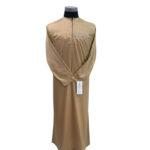Long Sleeve Solid Brown Thobe Front Zipper